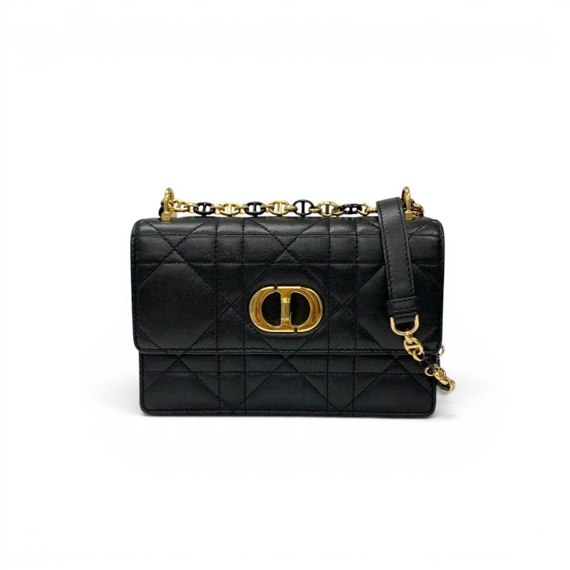Dior Shoulder Bag Black Gold Miss Caro Macro Cannage Chain