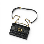 Dior Shoulder Bag Black Gold Miss Caro Macro Cannage Chain — view 5