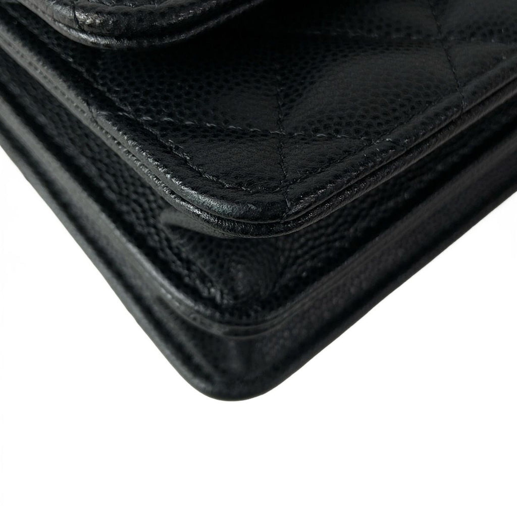 Chanel Clutch Quilted Black 2-Way Bijou Handle Chain Gold — view 7