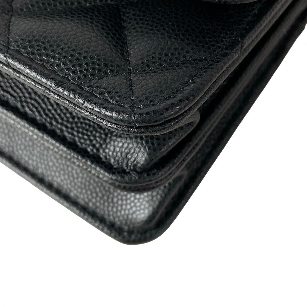 Chanel Clutch Quilted Black 2-Way Bijou Handle Chain Gold — view 6