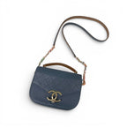 Chanel Shoulder Bag Blue Gold Multicolor Half CC Logo Quilted Chain — view 5