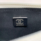 Chanel Shoulder Bag White Black CC Logo Chain Wallet Turnlock — view 8