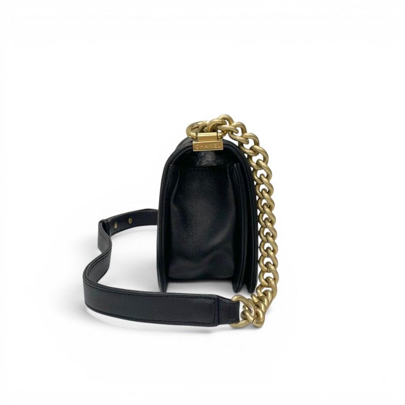 Chanel Shoulder Bag Black Gold 20 Quilted CC Logo Chain — view 2