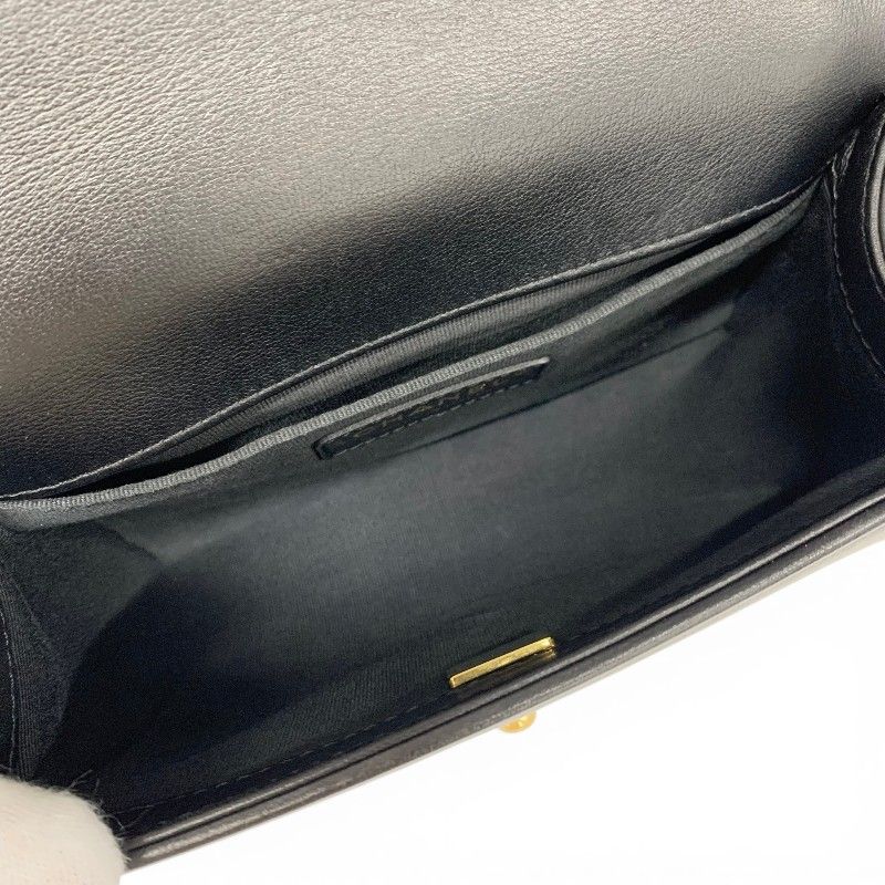 Chanel Shoulder Bag Black Gold 20 Quilted CC Logo Chain — view 7