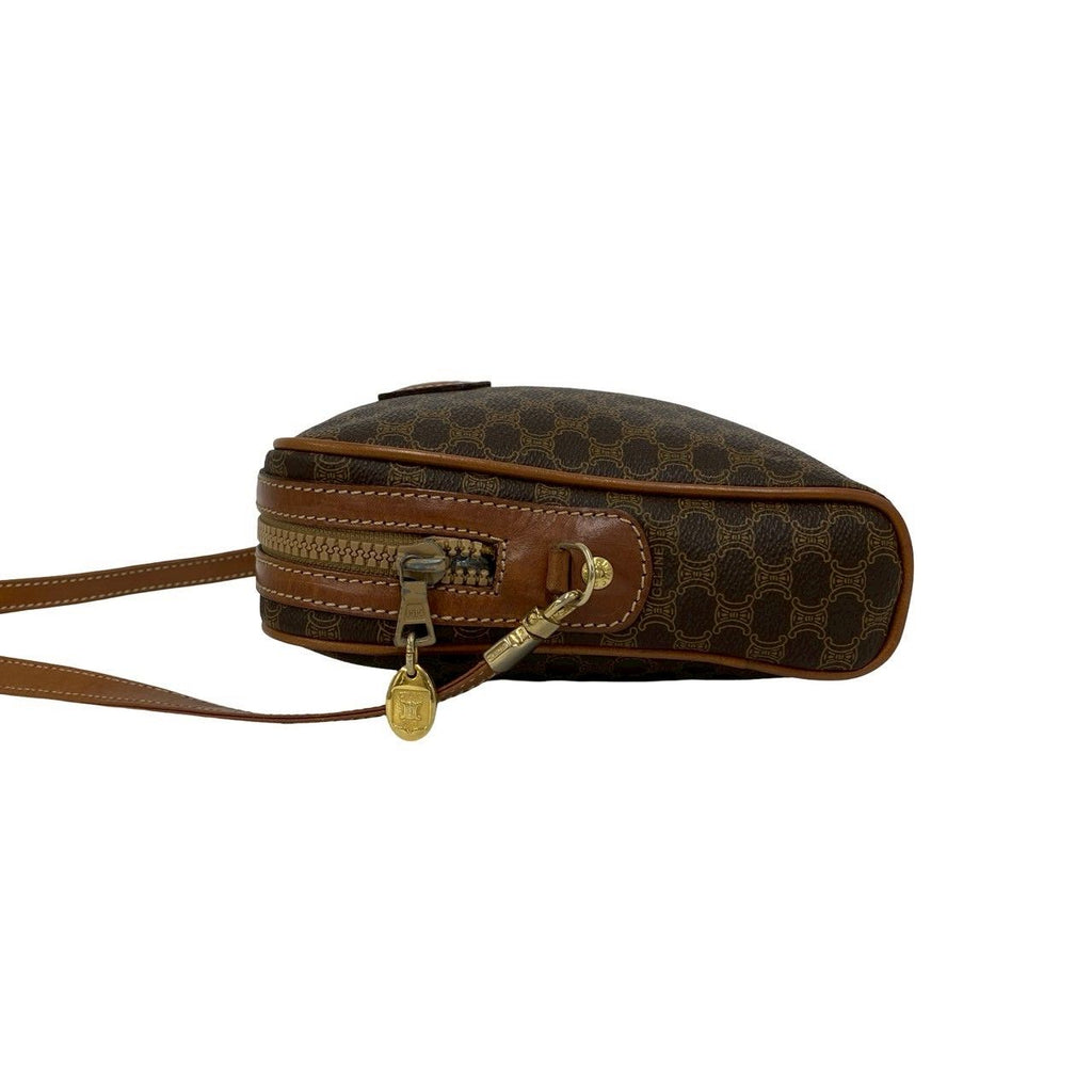 Celine Vintage Magadam Blason Triomphe Pattern Logo Leather Shoulder — view 5