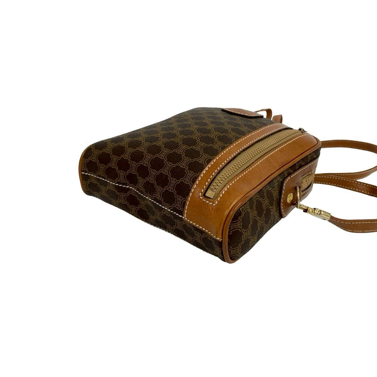 Celine Vintage Magadam Blason Triomphe Pattern Logo Leather Shoulder — view 8