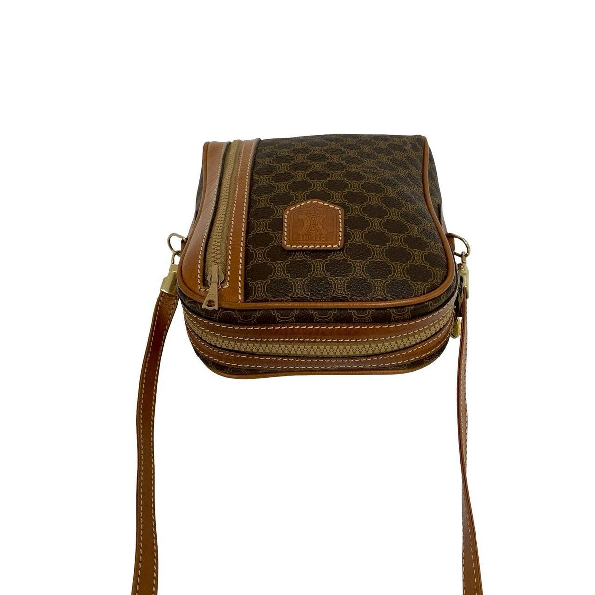 Celine Vintage Magadam Blason Triomphe Pattern Logo Leather Shoulder — view 4