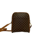 Celine Vintage Magadam Blason Triomphe Pattern Logo Leather Shoulder — view 3