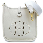 Hermes Evelyne TPM Shoulder Bag Taurillon Clemence Nata Ivory Gold