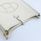 Hermes Evelyne TPM Shoulder Bag Taurillon Clemence Nata Ivory Gold — view 3