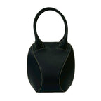 Loewe Vintage Logo Embossed Leather Mini Tote Boston Bag Navy — view 3