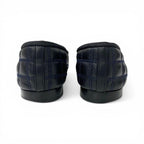 Chanel Flat Shoes Leather Fabric Black Navy CC Logo Quilted Ribbon Ballet — view 4