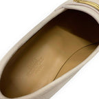 Hermes Colette Loafers Leather Shoes Suede Pink Beige Gold Roulis Buckle — view 7