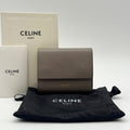 Celine Wallet Small Trifold Gray Leather