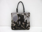 Prada Mini Tote Gray Brown Landscape Painting Nylon Leather