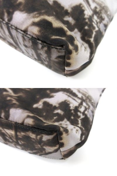 Prada Mini Tote Gray Brown Landscape Painting Nylon Leather — view 5