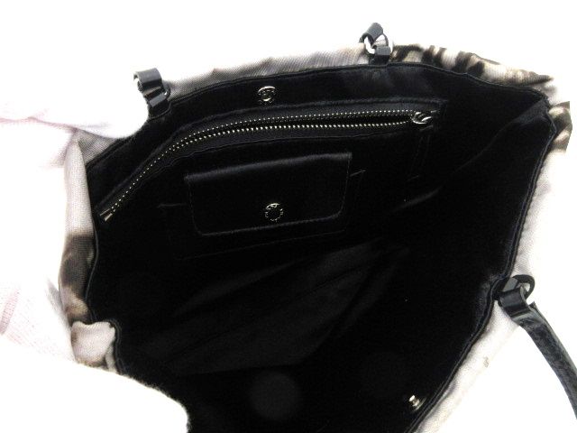 Prada Mini Tote Gray Brown Landscape Painting Nylon Leather — view 7