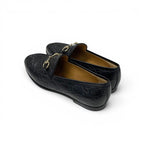 Gucci Loafers Leather Shoes Black Gold Horsebit Logo — view 4