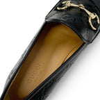 Gucci Loafers Leather Shoes Black Gold Horsebit Logo — view 7