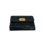 Chanel Card with Caviar Leather Trifold Wallet Black — view 6