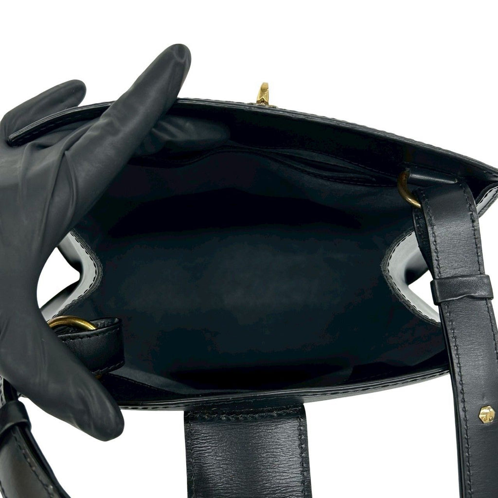 Louis Vuitton Vintage Cluny Epi Leather Shoulder Bag Crossbody Black Noir — view 9