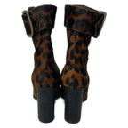 Saint Laurent Paris Short Boots 36.5 Brown Black Leopard Print — view 3