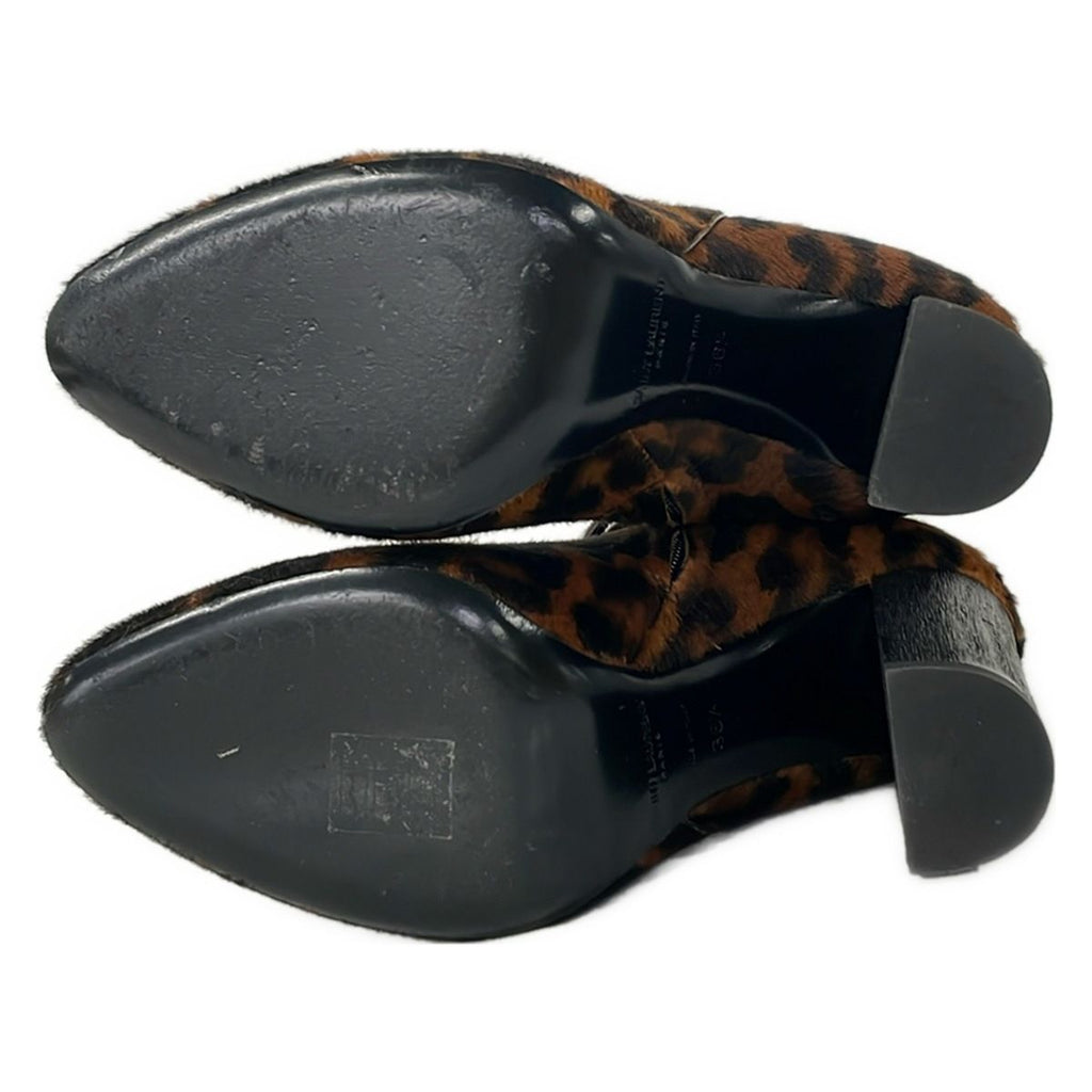 Saint Laurent Paris Short Boots 36.5 Brown Black Leopard Print — view 4