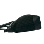 Gucci GG Pattern Canvas Leather Tote Boston Bag Black — view 5