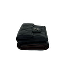 Chanel Box Number 28 Quilted CC Logo Lambskin Leather Trifold Wallet Black — view 4
