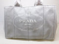 Prada Canapa Nube Handbag Gray Canvas