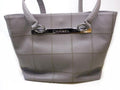 Chanel Choco Bar Stitch Tote Gray Caviar Leather Logo Silver