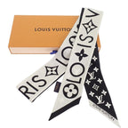 Louis Vuitton Bandeau BB Monogram Infinity Scarf Silk Black Blanc White Monotone