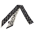 Louis Vuitton Bandeau BB Monogram Infinity Scarf Silk Black Blanc White Monotone