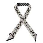 Louis Vuitton Bandeau BB Monogram Infinity Scarf Silk Black Blanc White Monotone