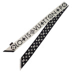 Louis Vuitton Bandeau BB Monogram Infinity Scarf Silk Black Blanc White Monotone