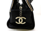 Chanel Handbag Black Silver Lambskin CC Logo — view 3