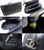 Chanel Handbag Black Silver Lambskin CC Logo — view 4