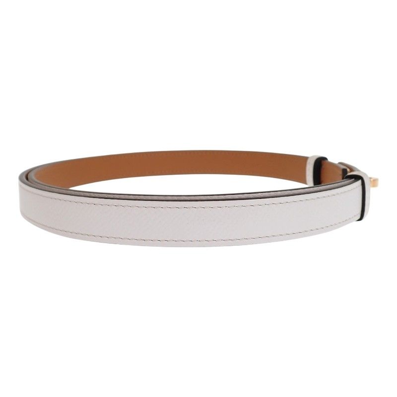 Hermes Kelly 18 Slim Belt Veau Epsom White Pink Gold SA — view 2