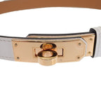 Hermes Kelly 18 Slim Belt Veau Epsom White Pink Gold SA — view 7