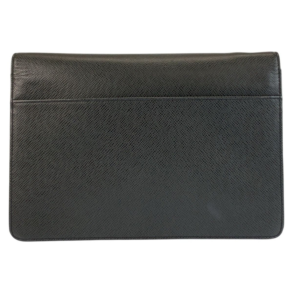 Louis Vuitton Taiga Selenga Black Silver Leather Clutch — view 2