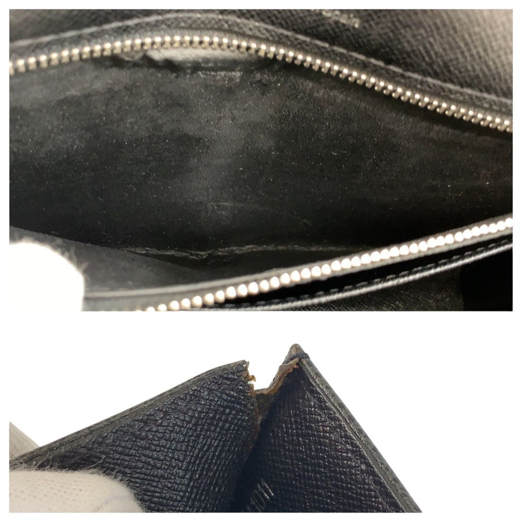 Louis Vuitton Taiga Selenga Black Silver Leather Clutch — view 5