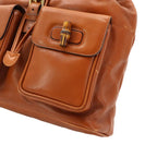 Gucci Bamboo Backpack Leather Brown Gold — view 9