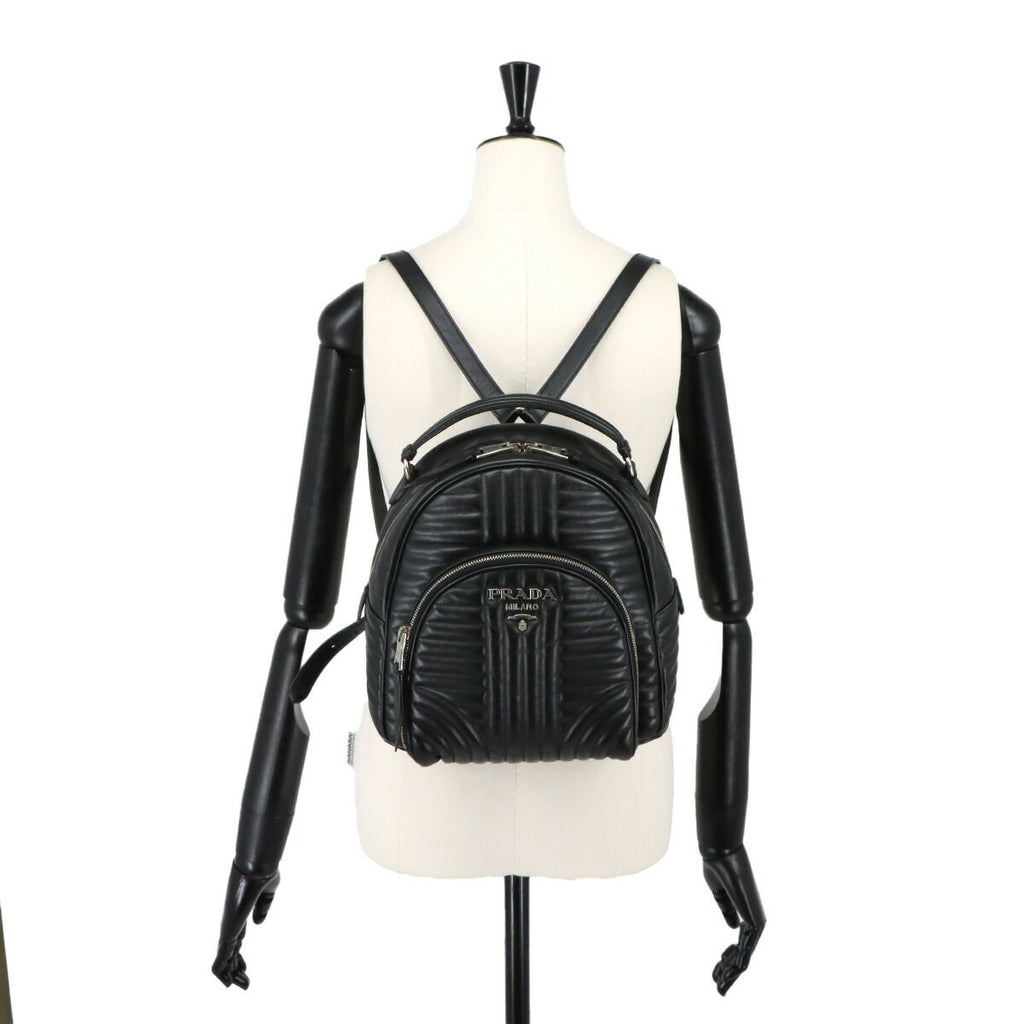 Prada Diagram Backpack Leather Nero — view 9