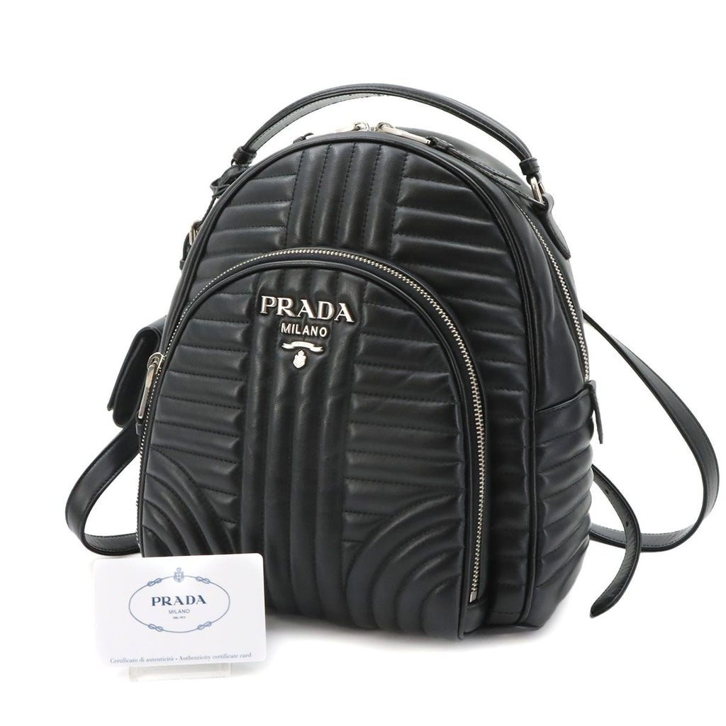 Prada Diagram Backpack Leather Nero — view 2