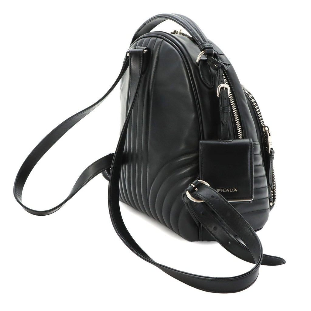 Prada Diagram Backpack Leather Nero — view 4