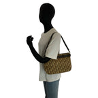 Dior Trotter Beige Brown Gold Canvas Shoulder — view 7