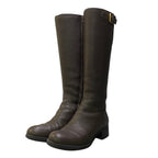 Prada Leather Long Boots Long Jockey 37 Brown — view 2