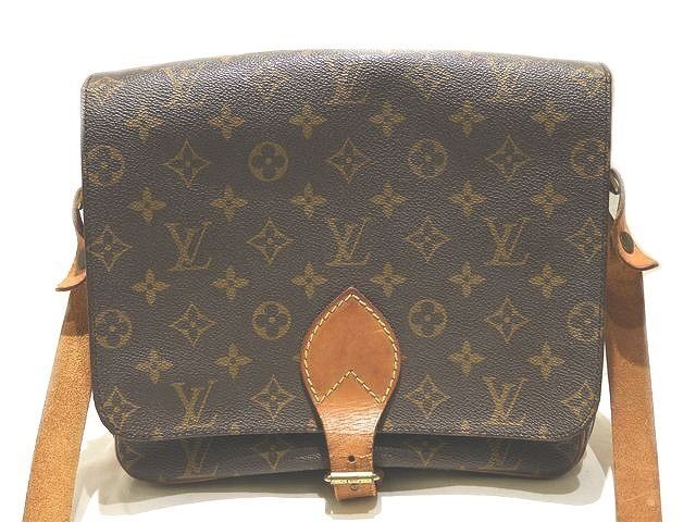 Louis Vuitton Cartouchiere GM Shoulder Bag Monogram Belt Opening/closing Vintage