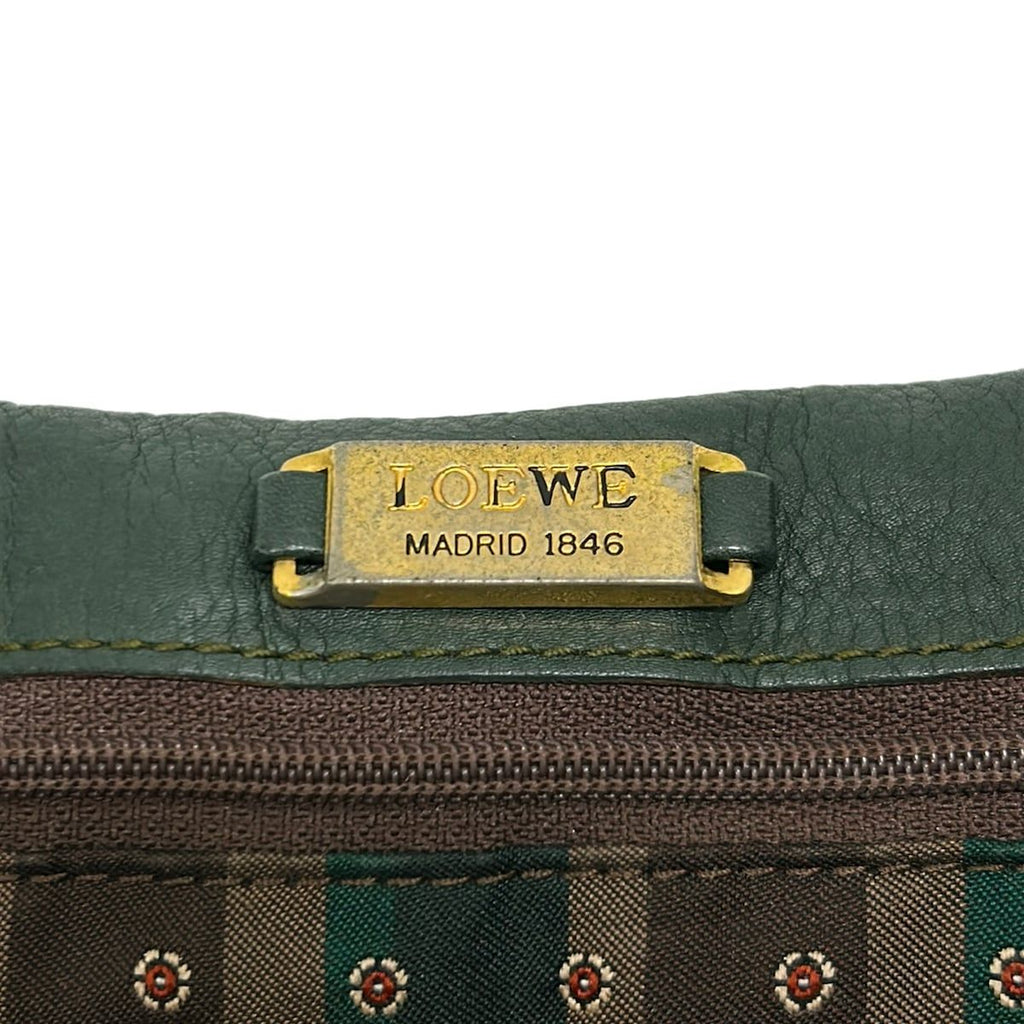 Loewe Shoulder Bag Dark Green Leather — view 8