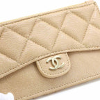 Chanel Quilted Coin Case Fragment Caviar Leather Beige CC Logo — view 7